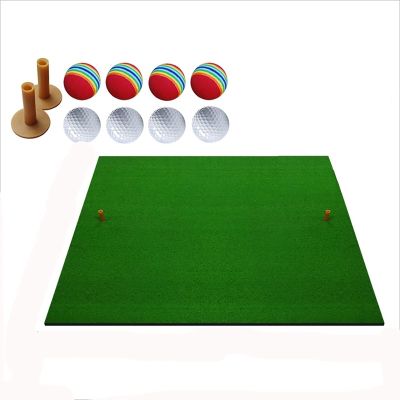 ZSH Golf Practice Mat Indoor Outdoor Backyard Golf Pad Residential Golf Swing Mat Golf Fairway Mats with Golf Ball and Rubber Tee (Size:100125cm)
