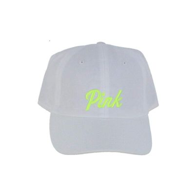 Victoria's Secret Pink Hat Logo Baseball Cap (White Neon)