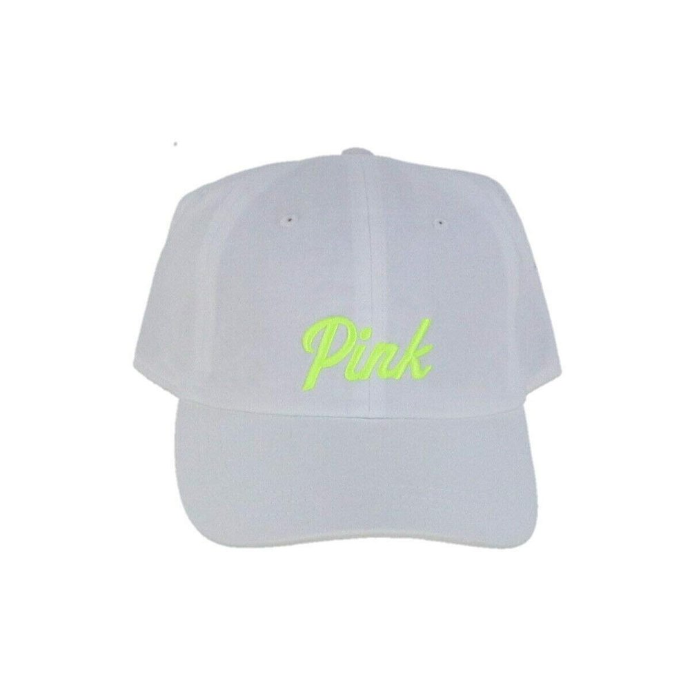 Victoria's Secret Pink Hat Logo Baseball Cap (White Neon)