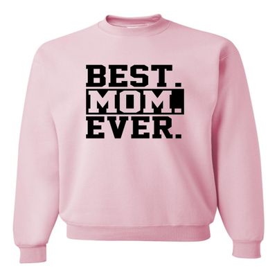 Go All Out XX-Large Classic Pink Adult Best Mom Ever #1 Mom World's Best Mom Mother's Day Sweatshirt Crewneck