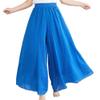 BININBOX Women's Casual Elastic High Waist Wide Leg Cotton Linen Pants Trousers Skirt Elegant Flowy Wide Leg Pants Loose(95CM Length,Dark Blue) view 1