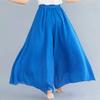 BININBOX Women's Casual Elastic High Waist Wide Leg Cotton Linen Pants Trousers Skirt Elegant Flowy Wide Leg Pants Loose(95CM Length,Dark Blue) view 3