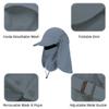 CRISTGEE Foldable Sun Cap, Fishing Hats, UPF 50+ Protection Caps with Face Mask Neck Flap Dark Gray view 2
