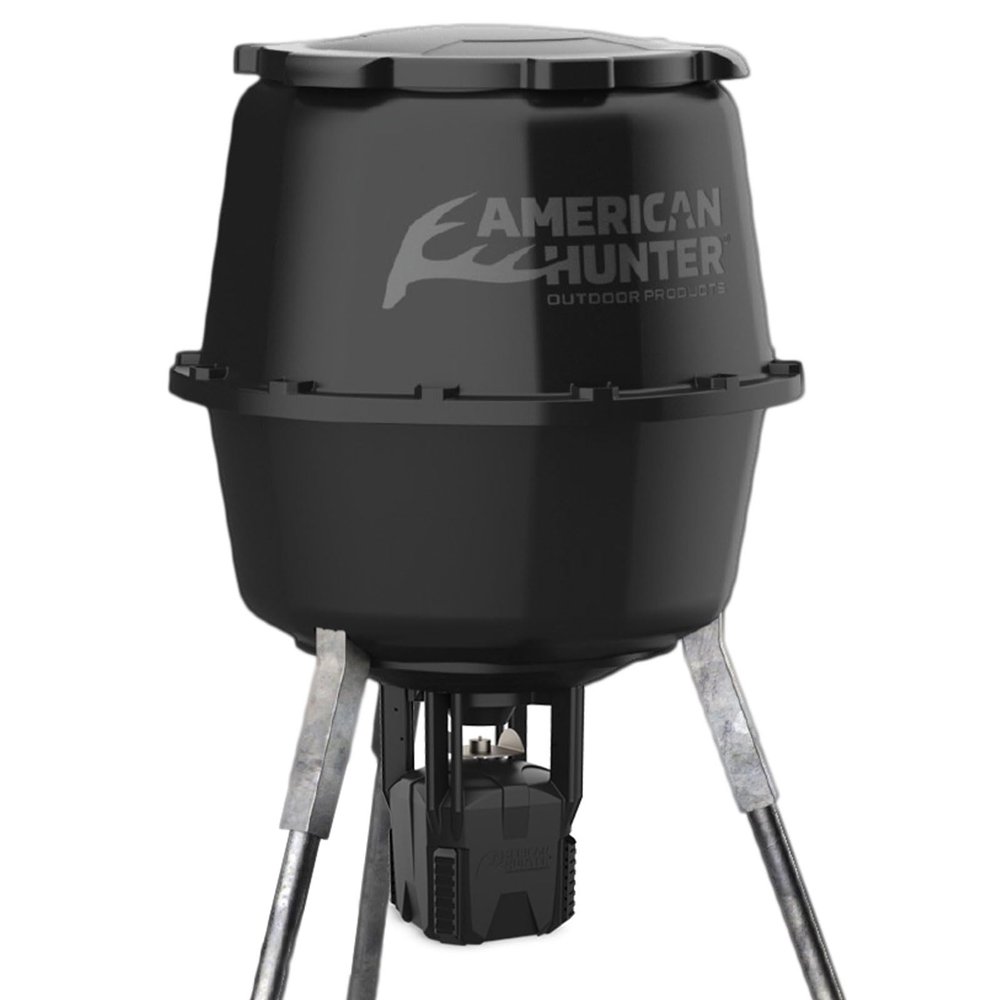 American Hunter 30 Gal Nesting Hopper | Hunting Durable Lightweight 3 Legged Game Feeder with XDE-Pro Automatic Delivery System