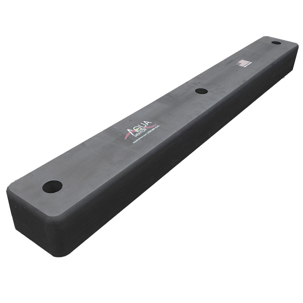 Aquamentor Marine Dock Bumpers - Made in the USA - High-Density PE Foam Boat & Dock Bumper Pads, Chip & Crack Resistant, Won't Rub Off on Boats (Black, 48"L x 6"W x 4"H)
