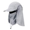 CRISTGEE Foldable Sun Cap, Fishing Hats, UPF 50+ Protection Caps with Face Mask Neck Flap Light Gray view 1