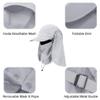 CRISTGEE Foldable Sun Cap, Fishing Hats, UPF 50+ Protection Caps with Face Mask Neck Flap Light Gray view 2