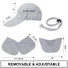 CRISTGEE Foldable Sun Cap, Fishing Hats, UPF 50+ Protection Caps with Face Mask Neck Flap Light Gray view 3