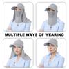 CRISTGEE Foldable Sun Cap, Fishing Hats, UPF 50+ Protection Caps with Face Mask Neck Flap Light Gray view 4