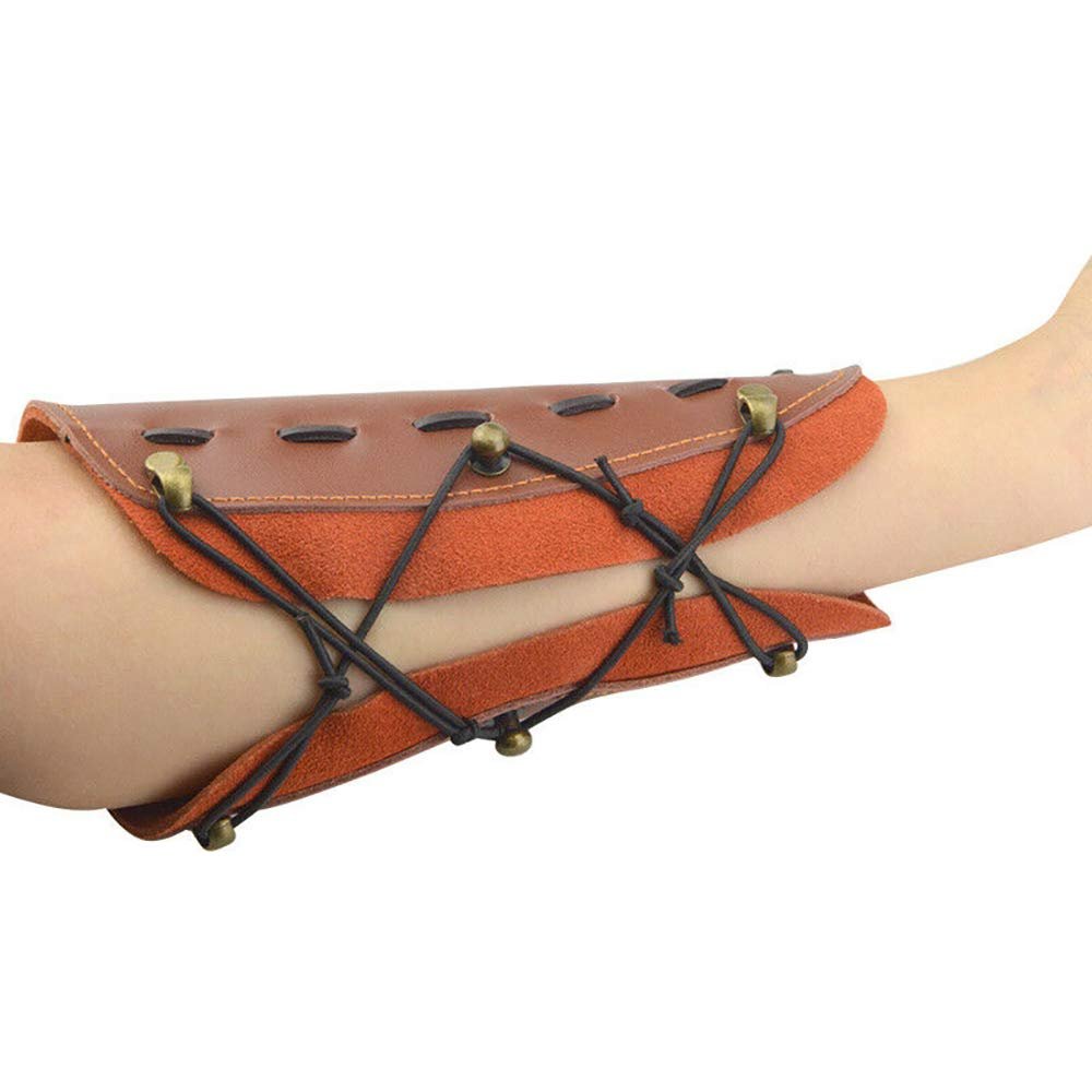 Weatlake Archery Arm Guard Traditional Leather Forearm Protector Gear Longbow Recurve Bow