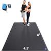 MRO Extra Large Exercise Mat For Home Gym, 8'x4.5'/7'x4.5'/6'x4.5'(7mm) Workout Mats for Gym Flooring, Non-Slip, Extra Thick Durable Cardio Mat, Ideal for Plyo, Weights, MMA, Jump Rope -Shoe Friendly view 1