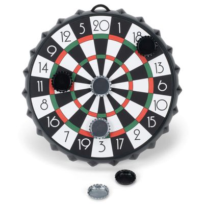 Master Toys & Novelties Red Green Bullseye Magnetic 8.5 inch Acrylic Hanging Dart Bottle Cap Board