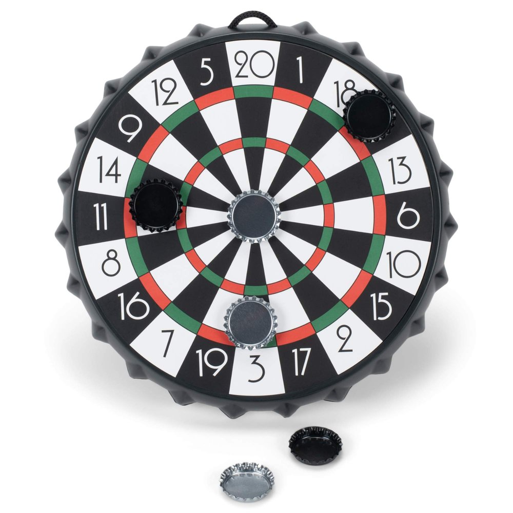 Master Toys & Novelties Red Green Bullseye Magnetic 8.5 inch Acrylic Hanging Dart Bottle Cap Board