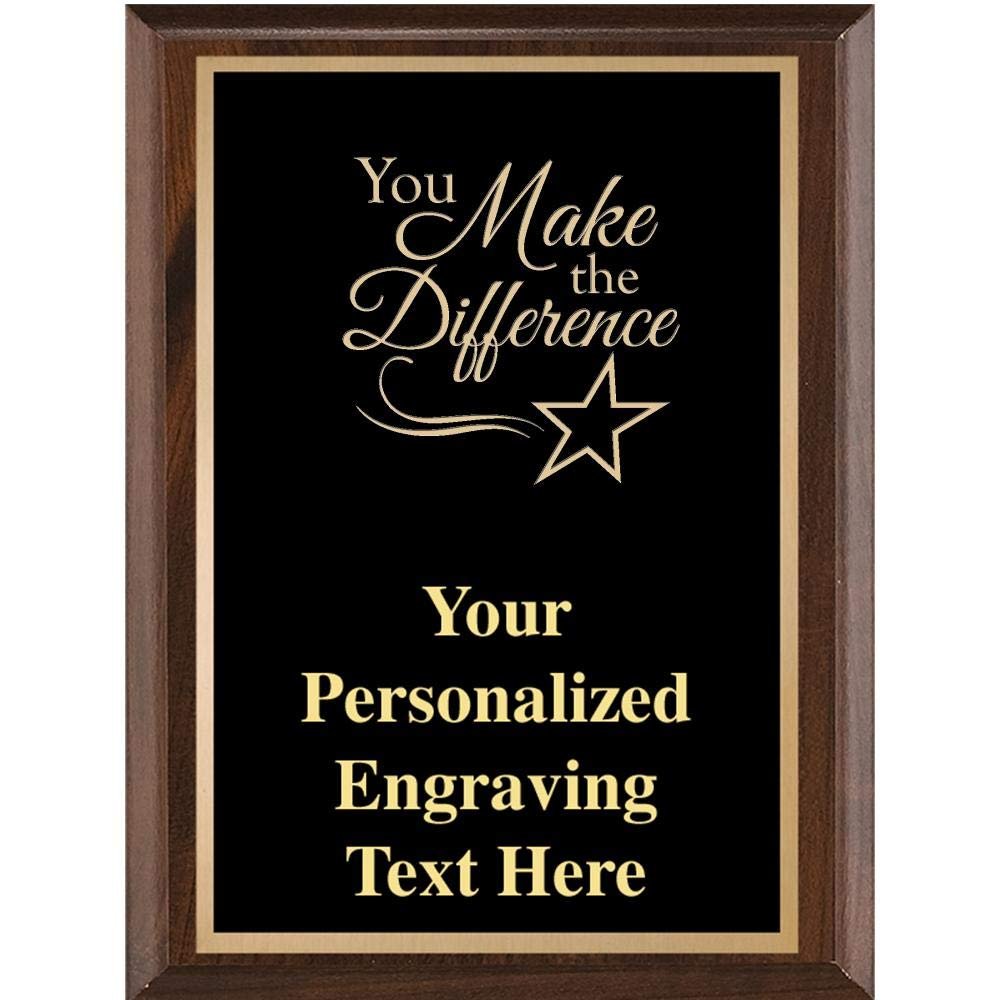 Crown Awards You Make The Difference Plaques, 8x10 Classic Plaque Corporate Recognition Trophy Plaque Prime