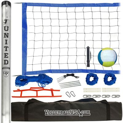 High Strength Portable Volleyball Net System with Volleyball and Pump