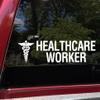 Minglewood Trading Red - Healthcare Worker Vinyl Decal - Caduceus Medical Nurse ER Doctor - Die Cut Sticker - 19w x 5h inches view 2