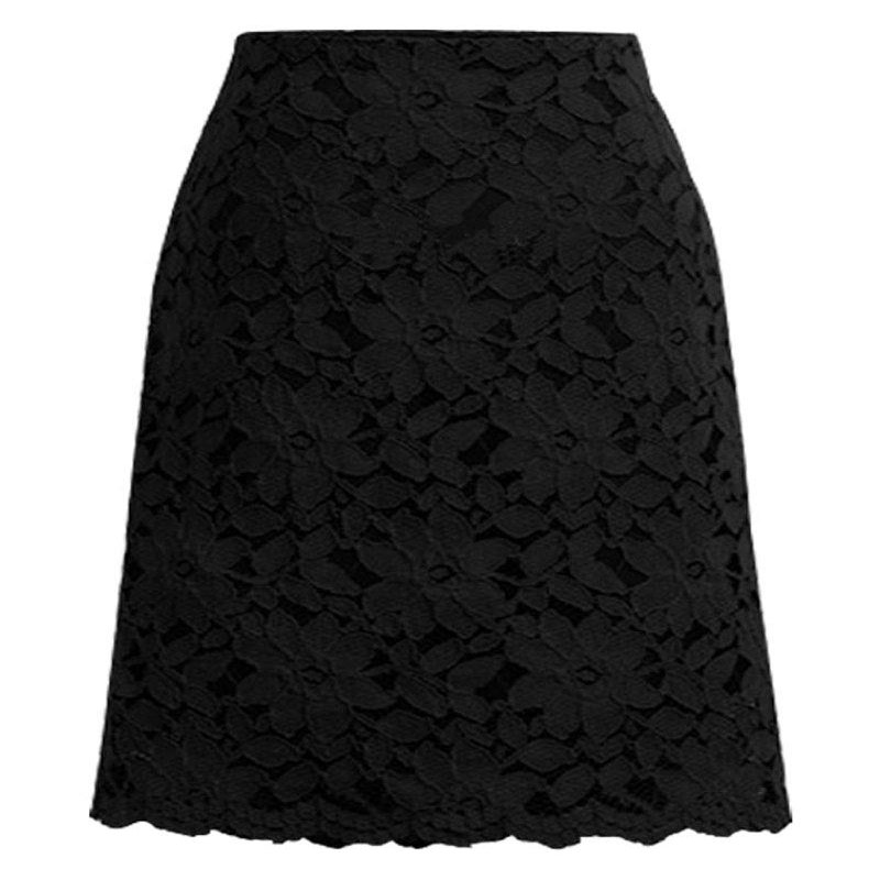 ebossy Women's Elegant Floral Lace Knee Length Pencil Skirt (X-Small, Black)