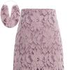 ebossy Women's Elegant Floral Lace Knee Length Pencil Skirt (X-Small, Black) view 3