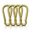 AUTMATCH Carabiner Clips, 3" Carbon Steel Spring Snap Hook Caribeener Clips Buckle Pack Grade Heavy Duty Carabiners Quick Link for Camping, Fishing, Hiking, Traveling, Gold, 4 Pack view 1
