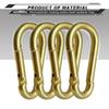 AUTMATCH Carabiner Clips, 3" Carbon Steel Spring Snap Hook Caribeener Clips Buckle Pack Grade Heavy Duty Carabiners Quick Link for Camping, Fishing, Hiking, Traveling, Gold, 4 Pack view 2