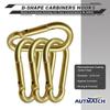 AUTMATCH Carabiner Clips, 3" Carbon Steel Spring Snap Hook Caribeener Clips Buckle Pack Grade Heavy Duty Carabiners Quick Link for Camping, Fishing, Hiking, Traveling, Gold, 4 Pack view 3