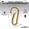 AUTMATCH Carabiner Clips, 3" Carbon Steel Spring Snap Hook Caribeener Clips Buckle Pack Grade Heavy Duty Carabiners Quick Link for Camping, Fishing, Hiking, Traveling, Gold, 4 Pack view 4