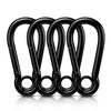 AUTMATCH Carabiner Clips, 3" Carbon Steel Spring Snap Hook Caribeener Clips Buckle Pack Grade Heavy Duty Carabiners Quick Link for Camping, Fishing, Hiking, Traveling, Circle Black, 4 Pack view 1