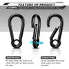 AUTMATCH Carabiner Clips, 3" Carbon Steel Spring Snap Hook Caribeener Clips Buckle Pack Grade Heavy Duty Carabiners Quick Link for Camping, Fishing, Hiking, Traveling, Circle Black, 4 Pack view 2