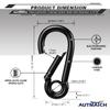 AUTMATCH Carabiner Clips, 3" Carbon Steel Spring Snap Hook Caribeener Clips Buckle Pack Grade Heavy Duty Carabiners Quick Link for Camping, Fishing, Hiking, Traveling, Circle Black, 4 Pack view 4