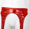 ACSUSS Womens Shiny Hologram Metallic Garter Belt with Clips Suspender for Thigh High Stockings Red One Size view 4