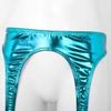 ACSUSS Womens Shiny Hologram Metallic Garter Belt with Clips Suspender for Thigh High Stockings Light Blue One Size view 4