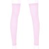 Agoky 1 Pair Mens Thigh High Compression Stockings Open Toe Sheer Support Full Leg Sleeve Socks Pink One Size view 4