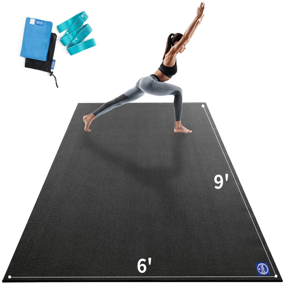 MRO Extra Large Yoga Mat, 12'x6'/9'x6'/7'x5'/6'x4' (9MM) Extra Wide and Thick Exercise Mats for Home Gym Workout, Non-Slip, Soft for Women and Men Fitness, Ideal for Barefoot Yoga, Pilates, stretching