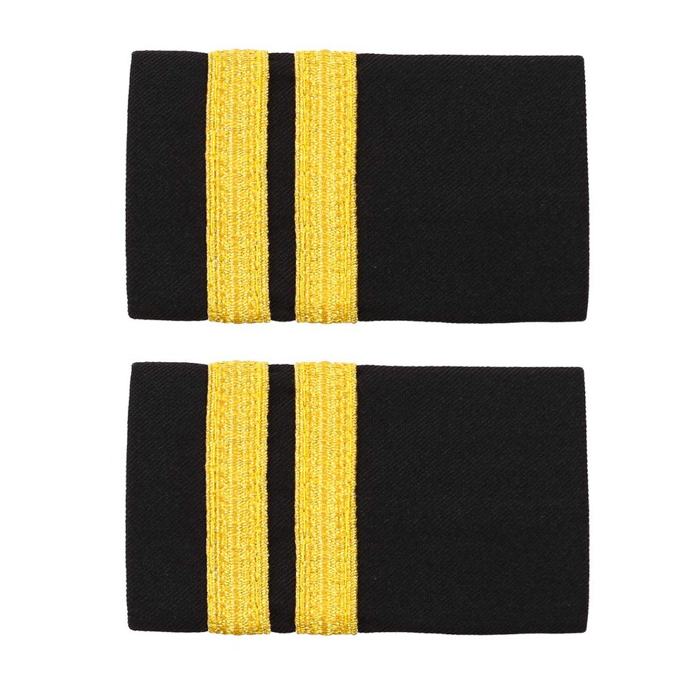 YiZYiF Mens Traditional Uniform Epaulets Pilot Aviators Epaulettes Shoulder Boards Badge Halloween Cosplay Costume Accessories Two Bars One Size