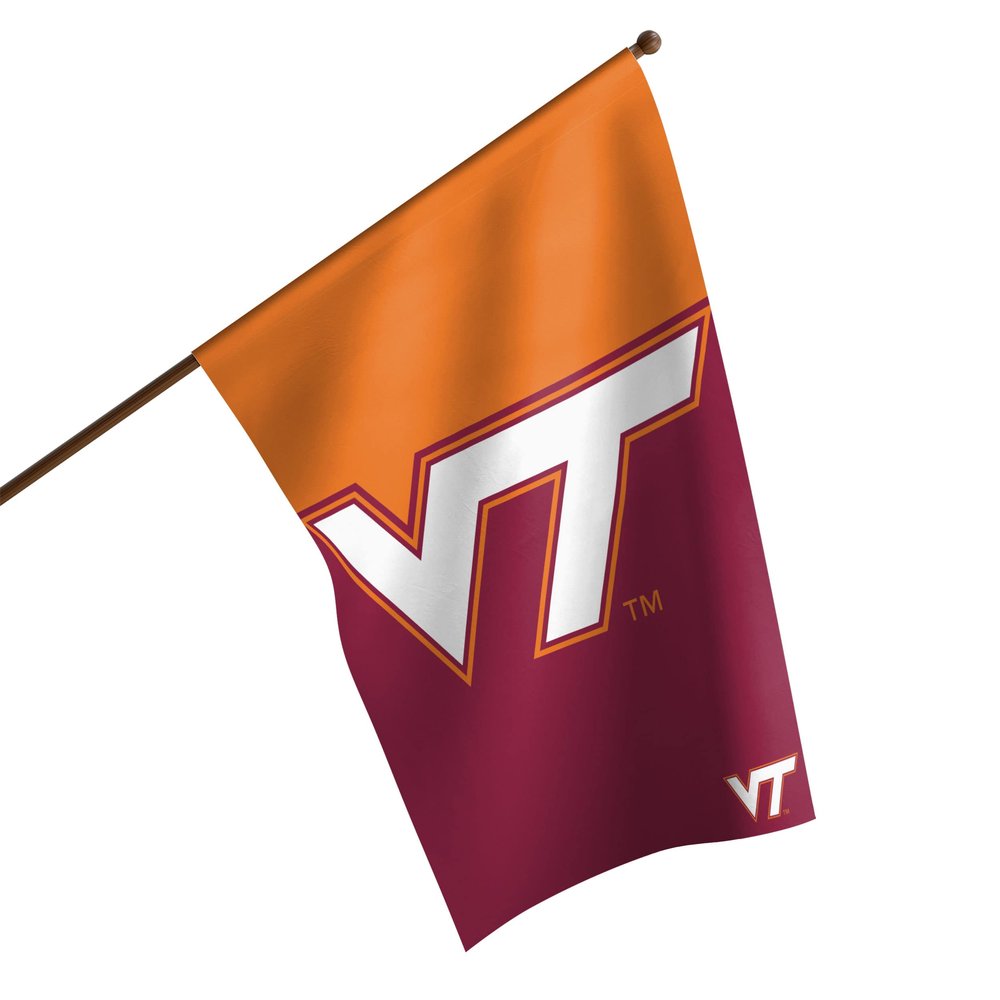 FOCO NCAA Virginia Tech Hokies Unisex Double Sided 40' x 28' Team Logo Vertical Flag, Vertical 40' x 28', One Size