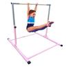 Athletic Bar Kids Gymnastics Training Bar Junior Horizontal Kip Bar 3 to 5 FT Training Jungle Gym Expandable Adjustable Height 3 to 5 FT Tumble Weight Capacity 300 Pounds (Pink) view 1