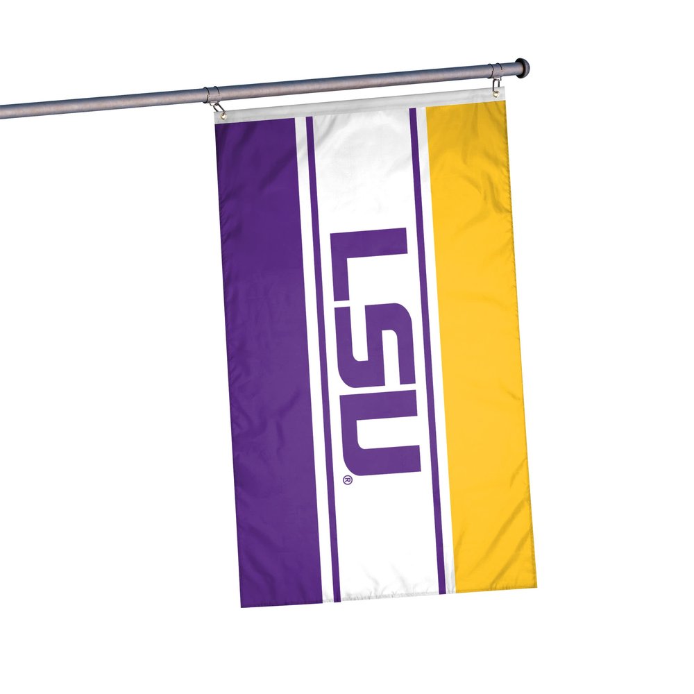FOCO NCAA LSU Tigers Unisex Double Sided 3' x 5' Team Logo Horizontal Flag, Horizontal 3' x 5', One Size