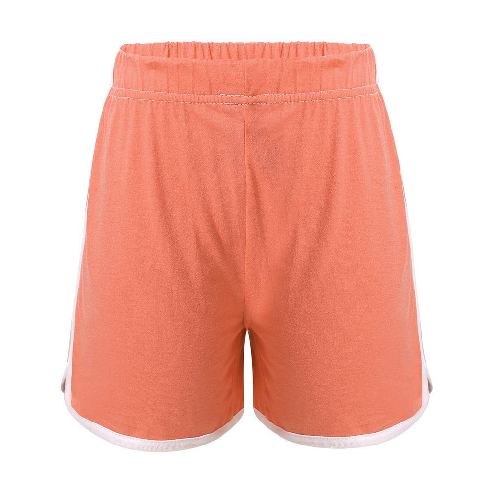 Yeahdor Kids Girl Cotton Elastic Waistband Sport Running Yoga Fitness Workout Shorts Activewear Summer Dailywear Bottoms Orange 4-5