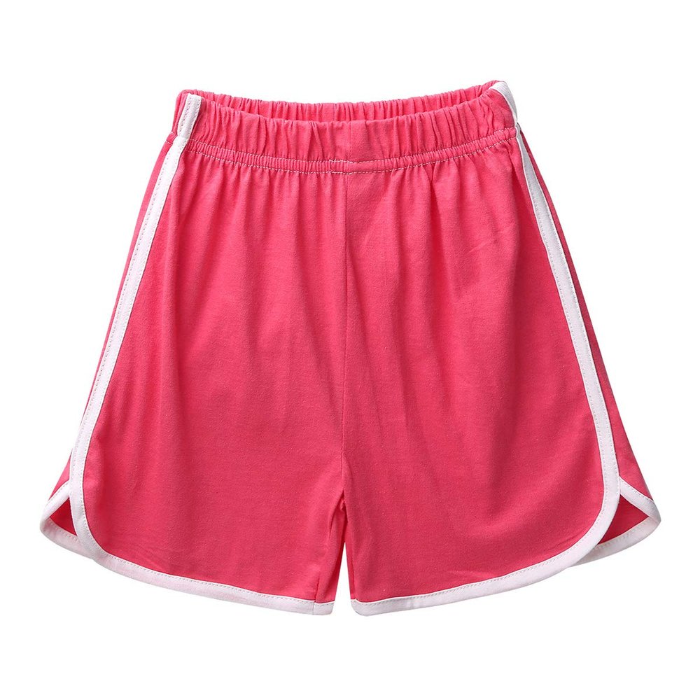 YiZYiF Kids Little Boys Girls Cotton Elastic Casual Running Workout Yoga Shorts Sports Exercise Fitness Short Pants Watermelon Red 3-4 Yr