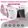 SKATEWIZ Knee Pads for Kids - Knee and Elbow Pads Set - PROTECT-1 - Size M Pink White - Wrist Guards Skating Protective Gear, Skateboard, Roller Skate, Ice Skates For Kids view 2