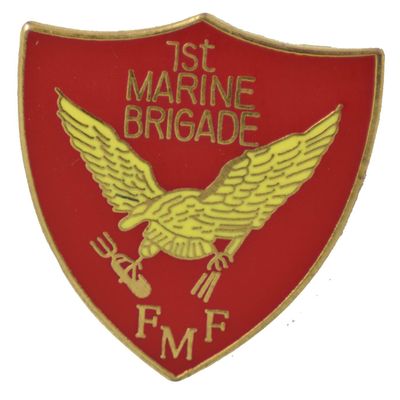 1ST MARINE BRIGADE FMF LAPEL PIN OR HAT PIN - Size 1" - VETERAN OWNED BUSINESS