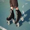 Moxi Panther Roller Skates for Women - Durable High-Top Design with Suede Skate Boots, Dri-Lex Lining, and Versatile, Smooth Cushioning Wheels - Black Suede, Size 3 view 2