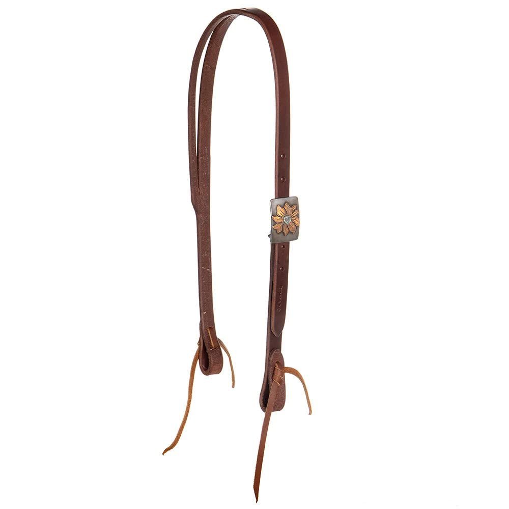 NRS Exclusive Copper Sleepy Sunflower Slit Ear Headstall Copper 3/4