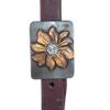 NRS Exclusive Copper Sleepy Sunflower Slit Ear Headstall Copper 3/4 view 2