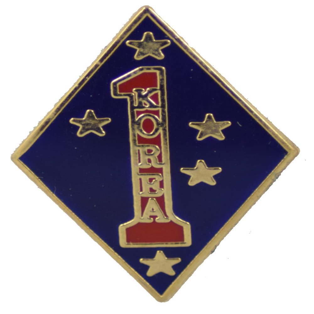 1ST MAR DIV KOREA LAPEL PIN OR HAT PIN - Size 1" - VETERAN OWNED BUSINESS