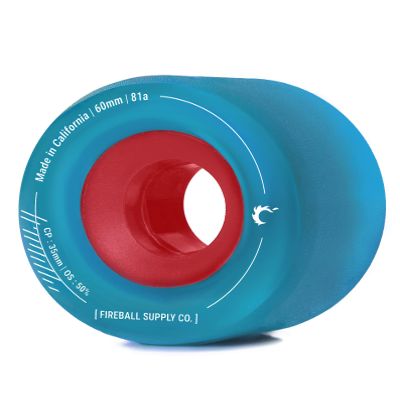 Fireball Tinder 60mm Longboard Wheels 81a - USA Made Soft Wheels for Skateboard Longboard and Cruiser (Set of 4 - Blue)