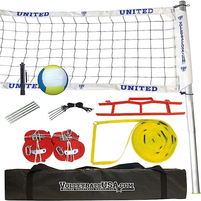 United Volleyball Slip Net System with Soft Volleyball and Pump