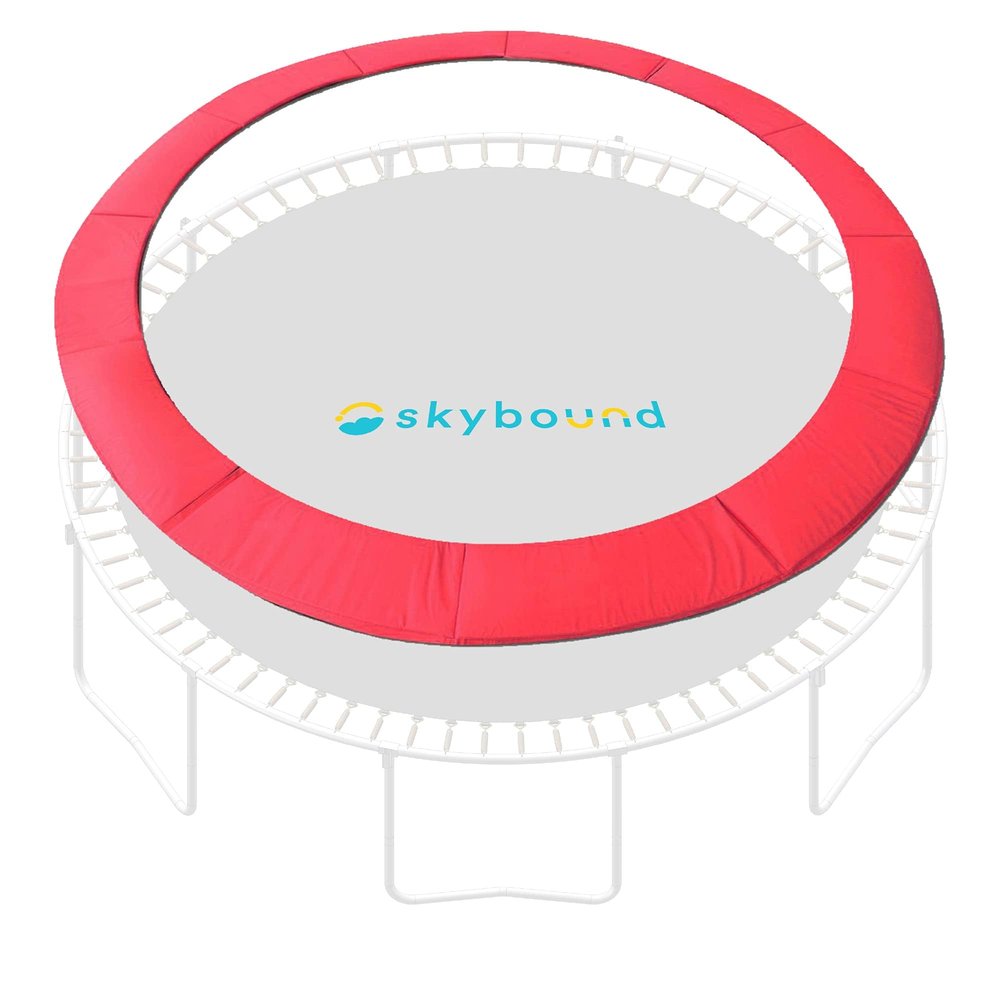 SkyBound 15 Foot Universal Replacement Trampoline Pad (fits up to 8 Inch Springs) - Spring Cover (Red)