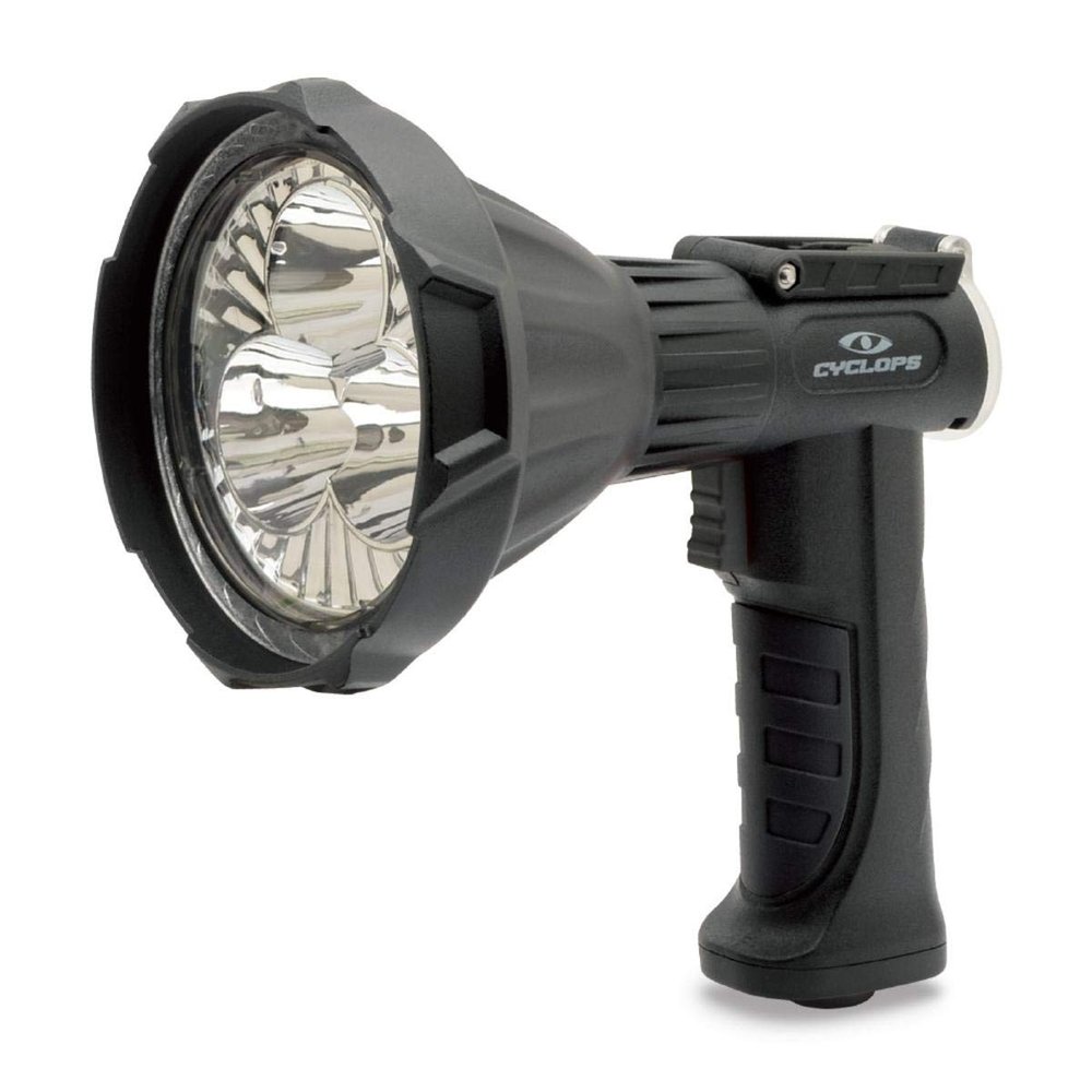 Cyclops Rechargeable Portable Handheld REVO RS 4000 Lumens Spotlight Flashlight with DC 12-24V Car Charger/Adapter