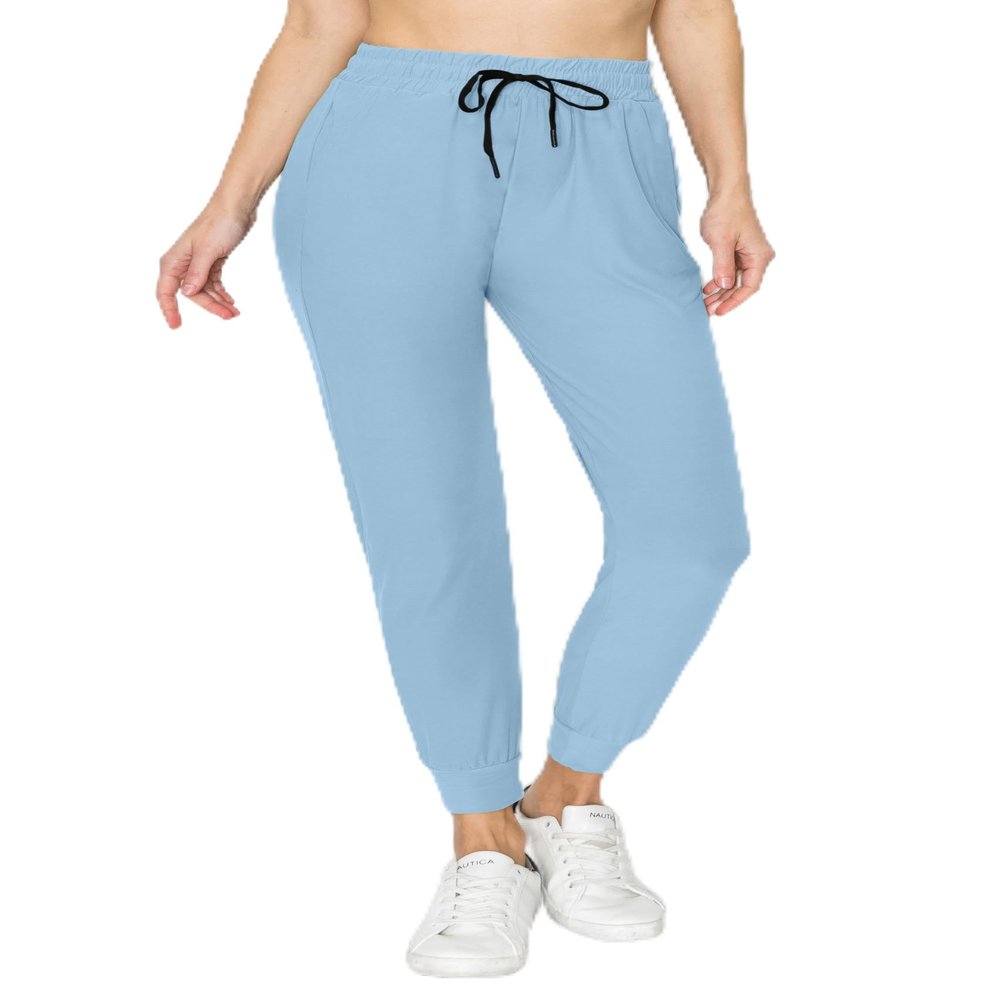ALWAYS Super Soft, Stretchy Drawstring Women's Joggers with Pockets - Tapered Cuff Casual Joggers for Women, Ideal for Daily Wear Sky Blue XL